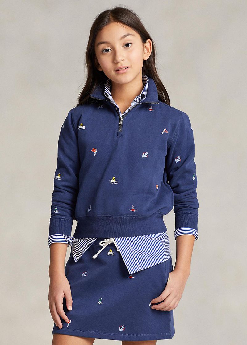 Sudadera Ralph Lauren Niña 7-14 Años Nautical De Lana Pullover Chile Azul Marino YTDIM-4792